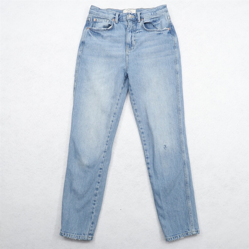 Free People x We The Free Stove Pipe Jeans Womens 25 Blue 100% Cotton Distressed